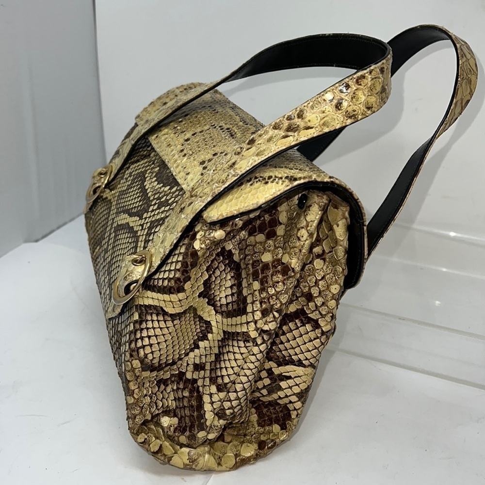 Vintage Bellestone Python Snakeskin Double Handle… - image 4